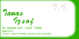 tamas izsof business card