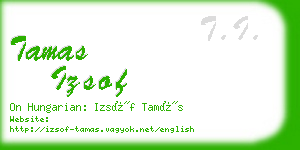 tamas izsof business card